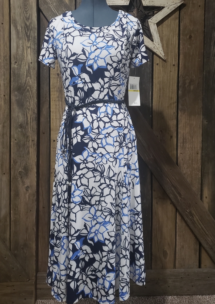 Nina Leonard Belted Dress